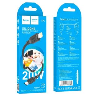 Cable Type-C/iPhone 5 HOCO X90 1m (круглий) Black