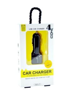 АЗП 4you B1 (2100mAh - 100%, Long, 2 USB, Exclusive design) Black + Type C