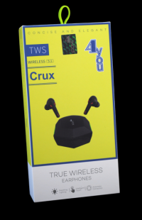 Bluetooth-гарнітура 4you CRUX black (Game Design, BT 5.1, Гар12мес, РРЦ-909г) - СМАЧНА ЦІНА!