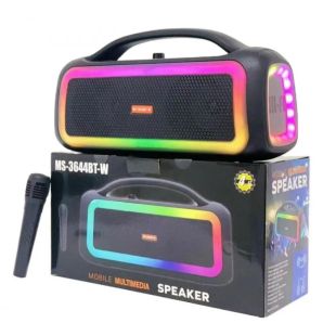 Портативна колонка MS-3644BT-W (USB, SD, Bluetooth, FM, дисплей, мікрофон) 40x22x15см Black