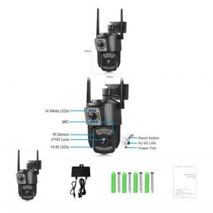 IP-камера V380 SC03 уличная (SIM-карта, на 2 камеры) Black