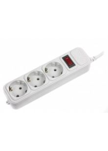 Фильтр сетевой Maxxter SPM3-G-10G, 3 розетки, серый 3м (с предохранителем)