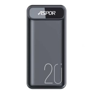 Power Bank 20000mAh Aspor A396 (22.5W/PD/QC4.0) Black (12мес гарантия)