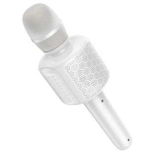 Микрофон-караоке беспроводной HOCO L24 "Shine" (Bluetooth 5.0, USB слот, 1-динамик) White