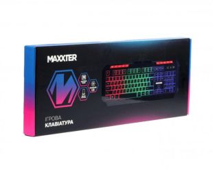 Клавиатура проводная Maxxter KBG-UML-02B-UA (USB, игровая, подсветка) Black