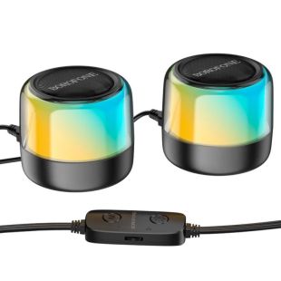 Портативна колонка 2 in 1 BOROFONE BP12 LED (Bluetooth 5.2) Black