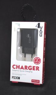 CЗУ 4you A51 (PD 30W, Super Charger, 1 выход) black - НОВИНКА!