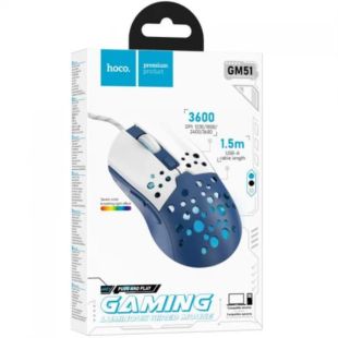 Миша провідна HOCO GM51 Blue/white