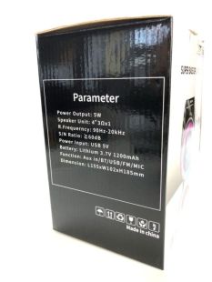 Портативна колонка ESS-108B (USB+SD+Bluetooth+FM+дисплей+адаптер від мережі+1-динамік) Black