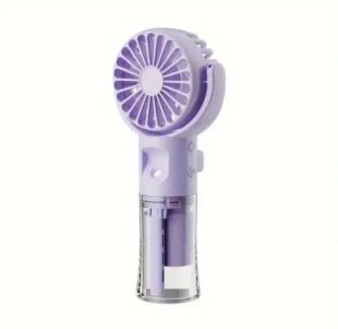 Вентилятор ручний SPRAY FAN LX633Y Violet (зволожувач, підставка для телефону, 3 режими, Type-C)