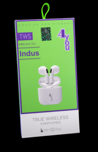 Bluetooth-гарнітура 4you INDUS white (BT 5.3, Гарантія 12міс, РРЦ - 672г) - СМАЧНА ЦІНА!