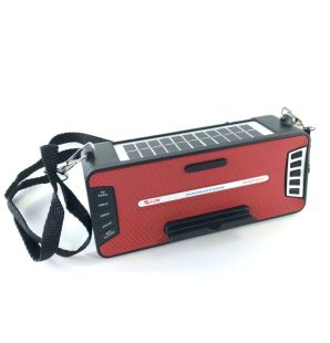 Радіоприймач Golon RX-S2618BTS (Bluetooth, USB, microSD. Сонячна батарея, ліхтарик) Red