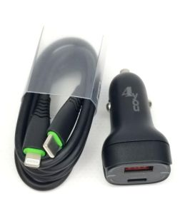 АЗУ 4you B3 (PD20W + QC3 18W, Fast Charger, 2 USB, 3.6-12V) black+ кабель Type C-Lightning