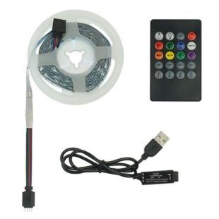 LED лента USB RGB 5V, IP 20, 5м, с пультом, на самоклейке (М) - Цена Недели!