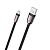 Usb-cable Micro USB HOCO U74 Grand 2.4A 1.2m (метал. коннект, плоский, тканевый) Black