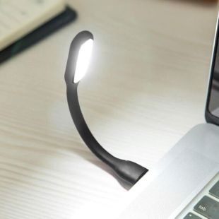LED USB лампочка 3W гибкая, холодный свет черная (М)