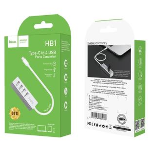 Hub HOCO HB1 4 порта Silver (USB2.0)