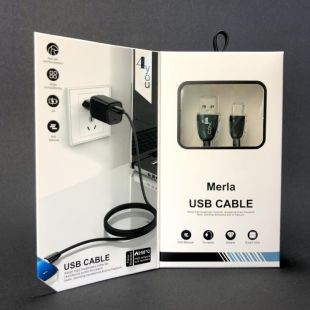 Usb-cable Type-C 4you Merla (2A, silicon, чорний, преміум упаковка)