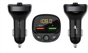 FM модулятор 4you Smart X1 (QC3, 5V/3A, 18W, 2USB, MP3, bt 5.0, Гарантія 12міс) (від 5шт - 5%)