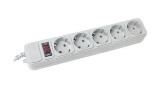 Фильтр сетевой Maxxter SPM5-G-10G, 5 розеток, серый 3м (с предохранителем)