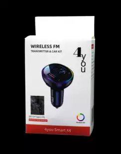 FM модулятор 4you Smart X4 ( PD 30W + 2 USB, QC3, Підсвічування, MP3, bt 5.0, Гарантія 12міс )