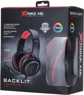 Гарнитура XTRIKE ME GH-903 (микрофон, мониторы,LED) Black/red