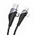 Cable 4 in 1 Type-C/Type-C+iPhone 5 HOCO U95 1.2m (круглый,тканевый,Г-образный) Black/grey