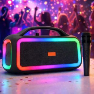 Портативна колонка MS-3644BT-W (USB, SD, Bluetooth, FM, дисплей, мікрофон) 40x22x15см Black