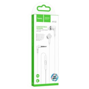 Гарнітура HOCO M102 (мікрофон, круглий шнур) White
