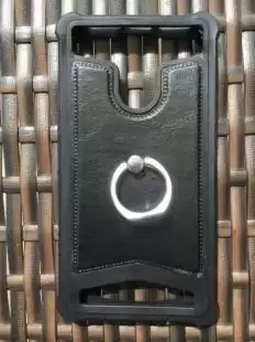 Бампер універсальний Silicon + Leather + Кільце 4.5 "(4,2-4,7) black