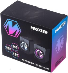Акустика Maxxter CSP-U005RGB 2.0 (6 Bт) (подсветка) Black