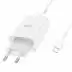 СЗУ-USB HOCO C99A PD + QC3.0 3A (1 Usb / 2Type-C) + кабель Type-C-iPhone 5 White