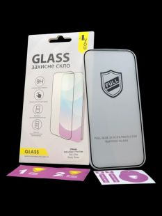 Захисне скло iPhone 16ProMax / iPhone 17ProMax Full Glue 2.5D (0.3mm) Black Люкс 4you