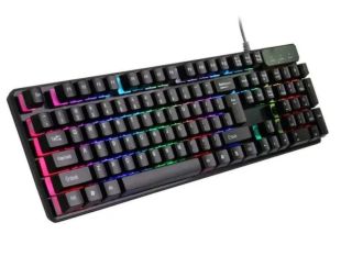 Клавиатура проводная игровая KR-6300 (с разноцветной подсветкой) Black