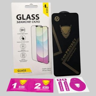 Захисне скло Xiaomi Redmi 10C/Redmi 12C/Redmi 11A Golden Armor Privacy Black 4you