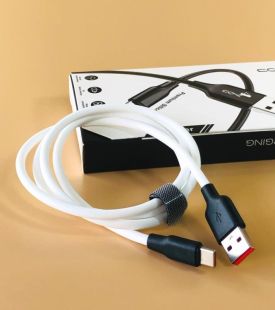 Usb-cable Type-C 4you Dnister white (3A, Silicon Perfect) -  Новая упаковка! 