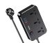 Фильтр сетевой Kakusiga KSC-948 1.5m (2500W, 3USB, Type C, 3 розетки) Black