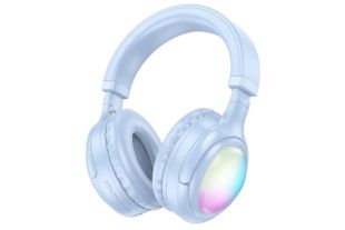 Bluetooth-гарнітура HOCO W48 (Bluetooth 5.3,LED) (Монітори) Blue