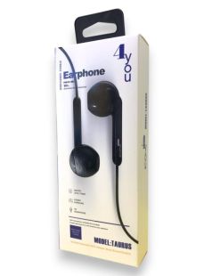 Гарнітура 4you TAURUS (EarPods design) black (від10шт - 10%) + Спец Ціна