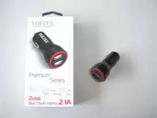 АЗП-USB Voltex Premium VTA-1212 2.1A 2 Usb Black