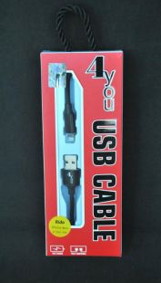 Usb-cable iPhone 5 4you Rido Fast Charge ( 2.1A, круглий, тканина, чорний, 1.5М )