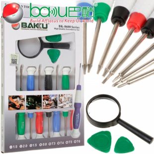 Набор инструментов BAKU BK-8600 ( Отв.Т3,Т4Т5,Т6 "мерс" 2.0 +1,5 -1,5*1,5, 2 медиатора и лупа (W)