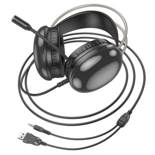 Гарнитура HOCO W109 (микрофон,LED) (Мониторы) Black