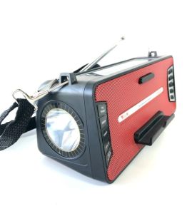 Радіоприймач Golon RX-S2618BTS (Bluetooth, USB, microSD. Сонячна батарея, ліхтарик) Red