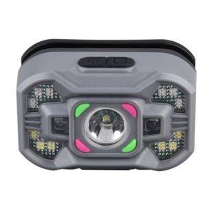 Фонарик налобный LED T127 XPE + COB, 90 1m,АКБ встроенный 500 mAh, Type-C, 5 режимов, grey (М)