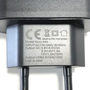 CЗУ 4you A44 (total 28W(10+18), 5A(2+3), Fast Charger QC 3.0, 2USB) black + Micro 3A - НОВИНКА!