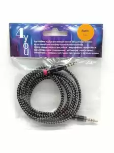 Аудіо кабель 3,5mm/3,5mm AUX 4you Suris 1.5m чорний (від10шт - 10%)