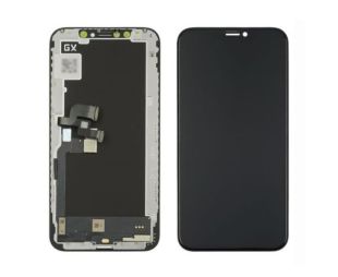 LCD iPhone XS із чорним тачскрином + дисплейна рамка (GX-OLED SOFT) (M) 
