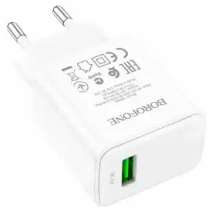 СЗУ-USB BOROFONE BA66A QC3.0 1USB/3A (блістер) White