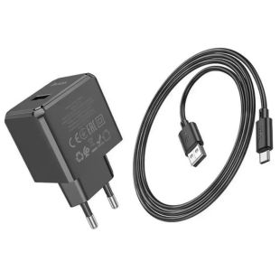 СЗУ-USB HOCO CS11A 1 Usb+кабель Type-C Black (блістер)